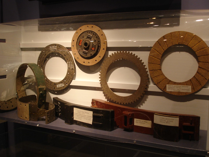 A display of friction products that contained asbestos.