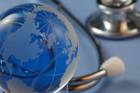 Globe and stethoscope