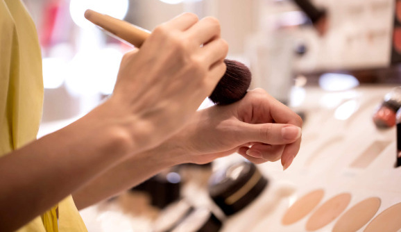 Talc in makeup can be contaminated with asbestos fibers.